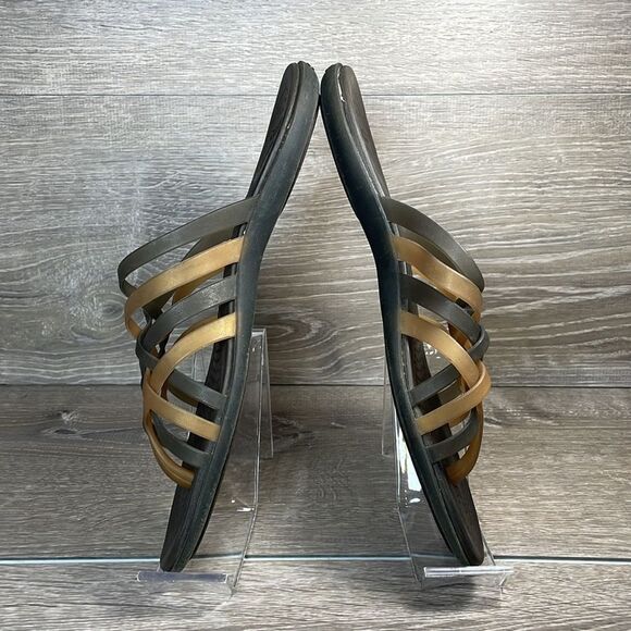 Crocs Huarache Women’s Sz 10 Bronze Brown Jelly Strappy Slip On Flip Flop Sandal - Picture 9 of 10
